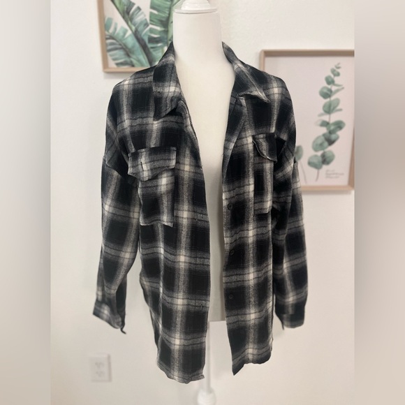 Plaid Print Shirt, Long Sleeve Top, Fall - Picture 1 of 5